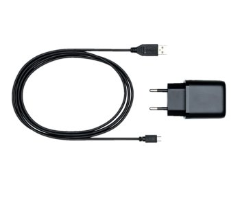 USB PD/QC 3.0 charging adapter incl. micro USB cable 20W, 3.6V~5.9V/3A; 6~9V/2A; 9V~12V/1.5A, black, DINIC box with Euro hole, 2m